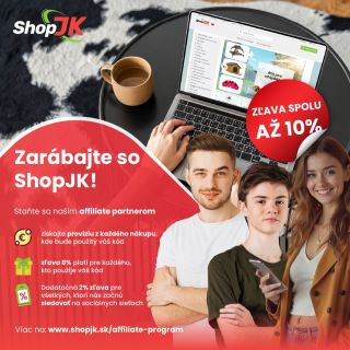 💸 Chcete zarábať online jednoducho a bez investícií? Pridajte sa k affiliate programu ShopJK a získajte províziu z každého...