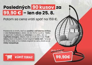 🔥 Posledných 90 kusov za 99,90 €! Len do 25. 8., potom cena späť na 159 €. 🏡 Dopraj si svoj rituál relaxu – pohodlie, káva...