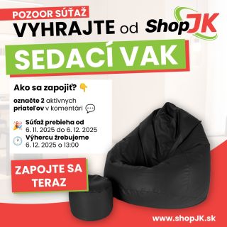 POZOOOOR SÚŤAŽ ! Chceš vyhrať čierny sedací vak? Zútulniť svoj domov a mať praktickú dekoráciu? Tak označuj! Čo prevýhru...